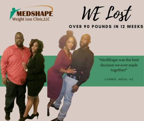Before and after: four MedShape patients in Mesa, AZ lost over 90 pounds together in 12 weeks